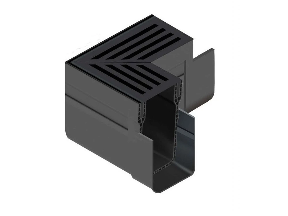 Slimline hoekstuk zwart alum