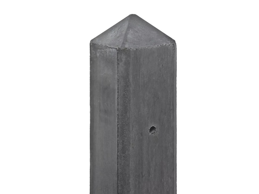 Betonhoekpaal punt antraciet ongecoat (tbv 1 onderplaat) 10x10x280
