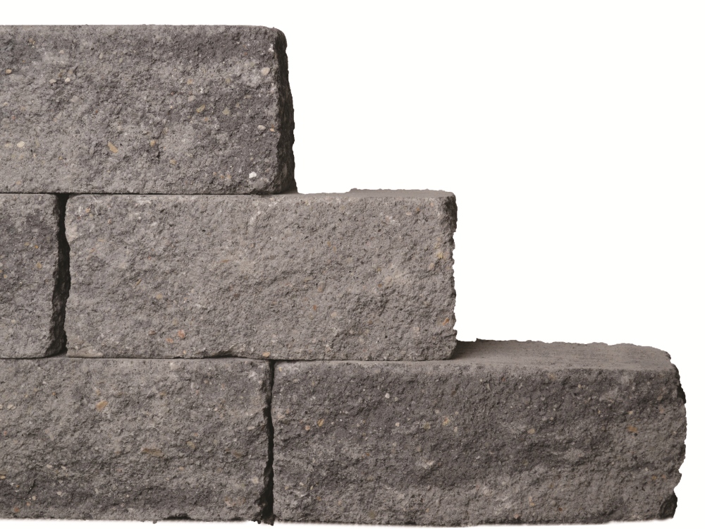 Granuwall 12x12x30 grijs/zwart
