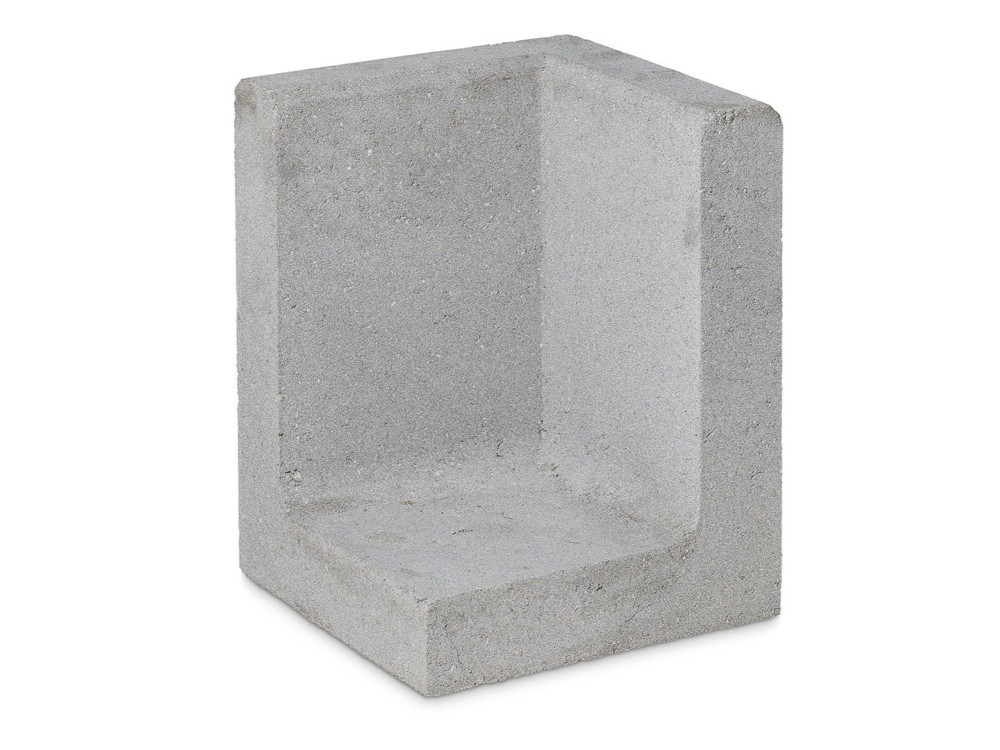 L-hoekelement 30x30x50 grijs

