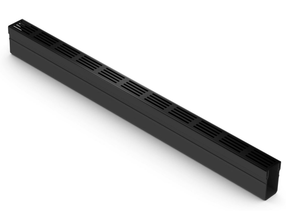 Slimline goot 1 meter zwart alum
